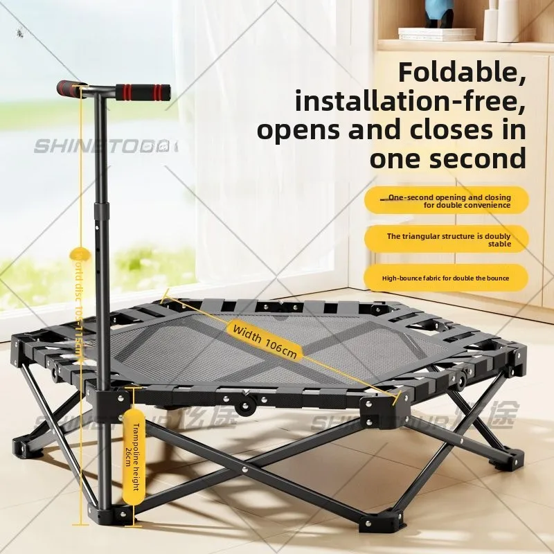 The Latest Trampoline Household Foldable Fitness Trampoline Adult Children Indoor Jumping Bed Family Rubbing Bouncing Bed