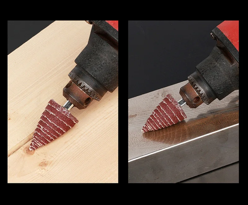 Imagem -03 - Cabeça de Moagem Lixa Aba Cone 80grit Dremel Acessório Ferramenta Rotativa com Haste de mm Peças 16 20 25 30 mm