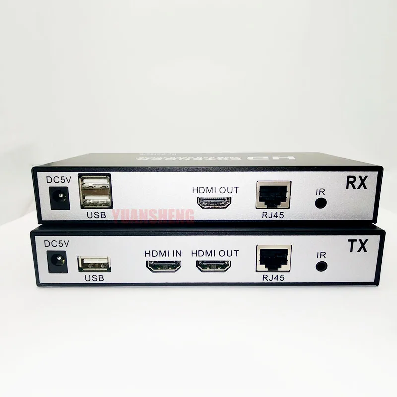 Pemancar dan Penerima Perpanjangan KVM USB Serat Optik 20Km untuk Kabel Serat SC Loop HDMI untuk Monitor TV PS4 PS5 DVD PC Ke TV