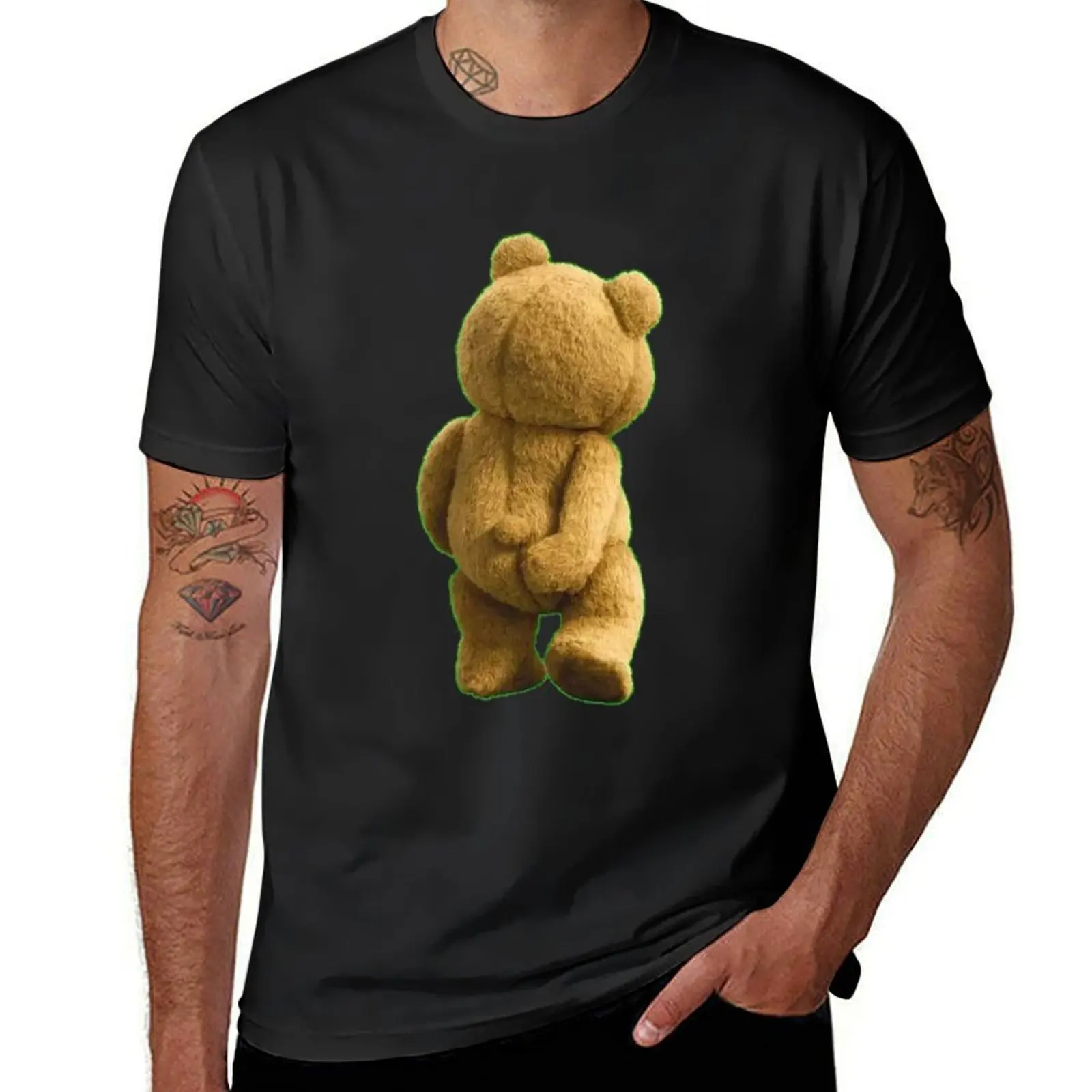 

ted bear scratching his ass. T-Shirt korean fashion plain kawaii clothes T-shirt men