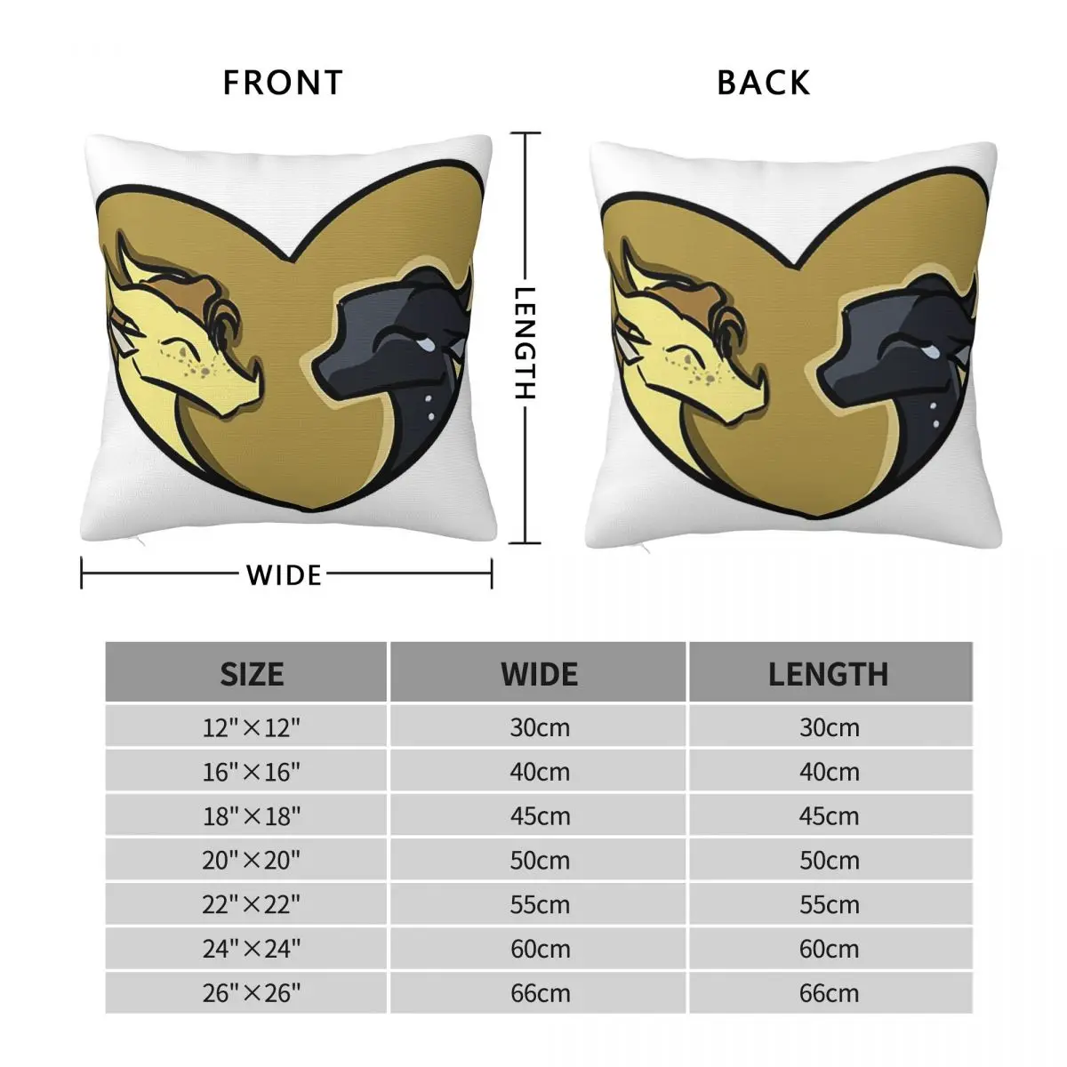 Moon And Qibli Heart Wings Of Fire Square Pillowcase Polyester Linen Velvet Pattern Decor Throw Pillow Case Bed Cushion Cover