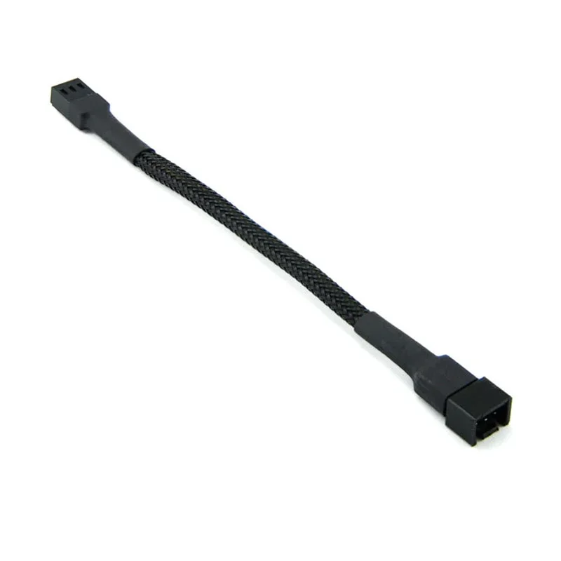 

Wholesale 20pcs/Lot 15cm Black Sleeved 3Pin PC Fan Male to Female Power Extension Cable Free Shipping.