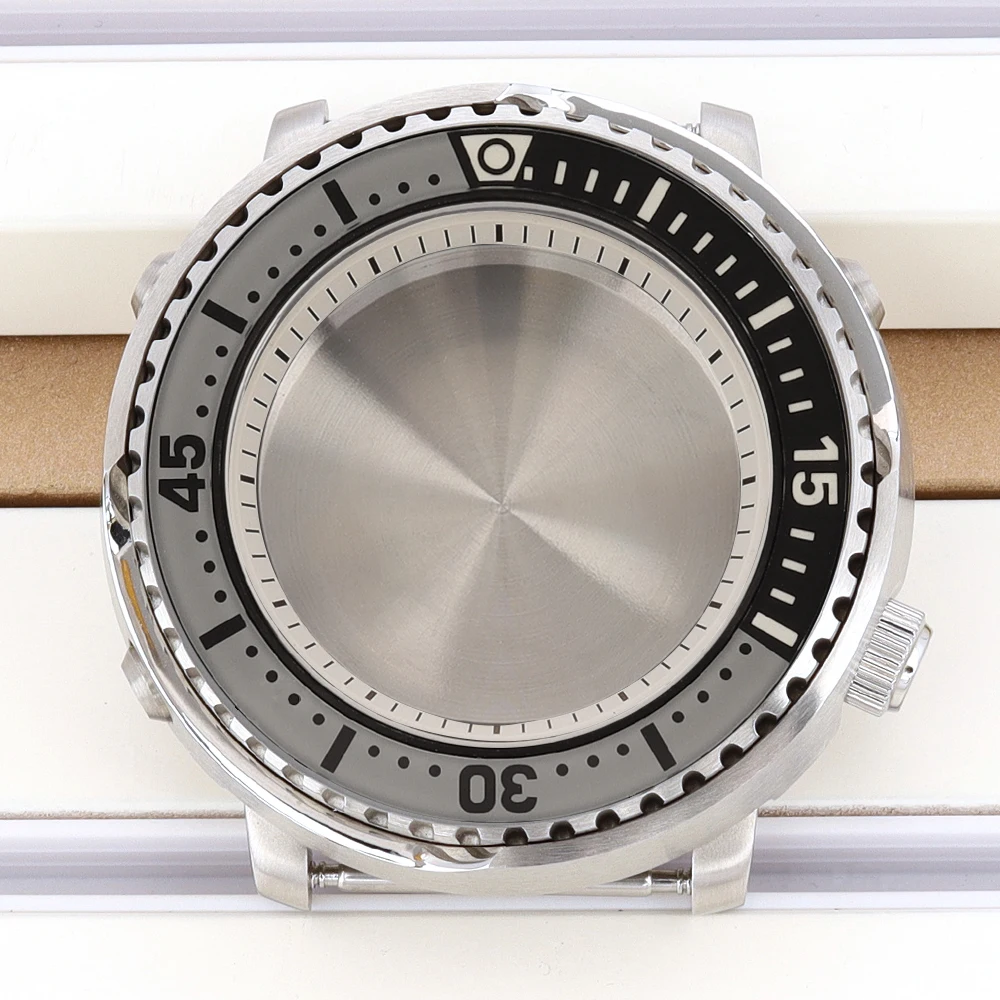 10ATM Diver 43mm Watch Cases Waterproof Sapphire Crystal For NH35 NH36 NH34/38 Movement Modified Tuna Canned Case C3 Glass Bezel