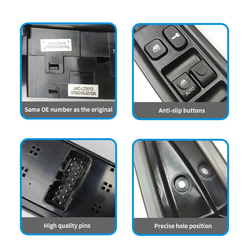 Power Window Lifter Control Switch for JAC J5 J6 Heyue RS Glass Door Regulator Switch Button 3750010U7101 3750010U2010