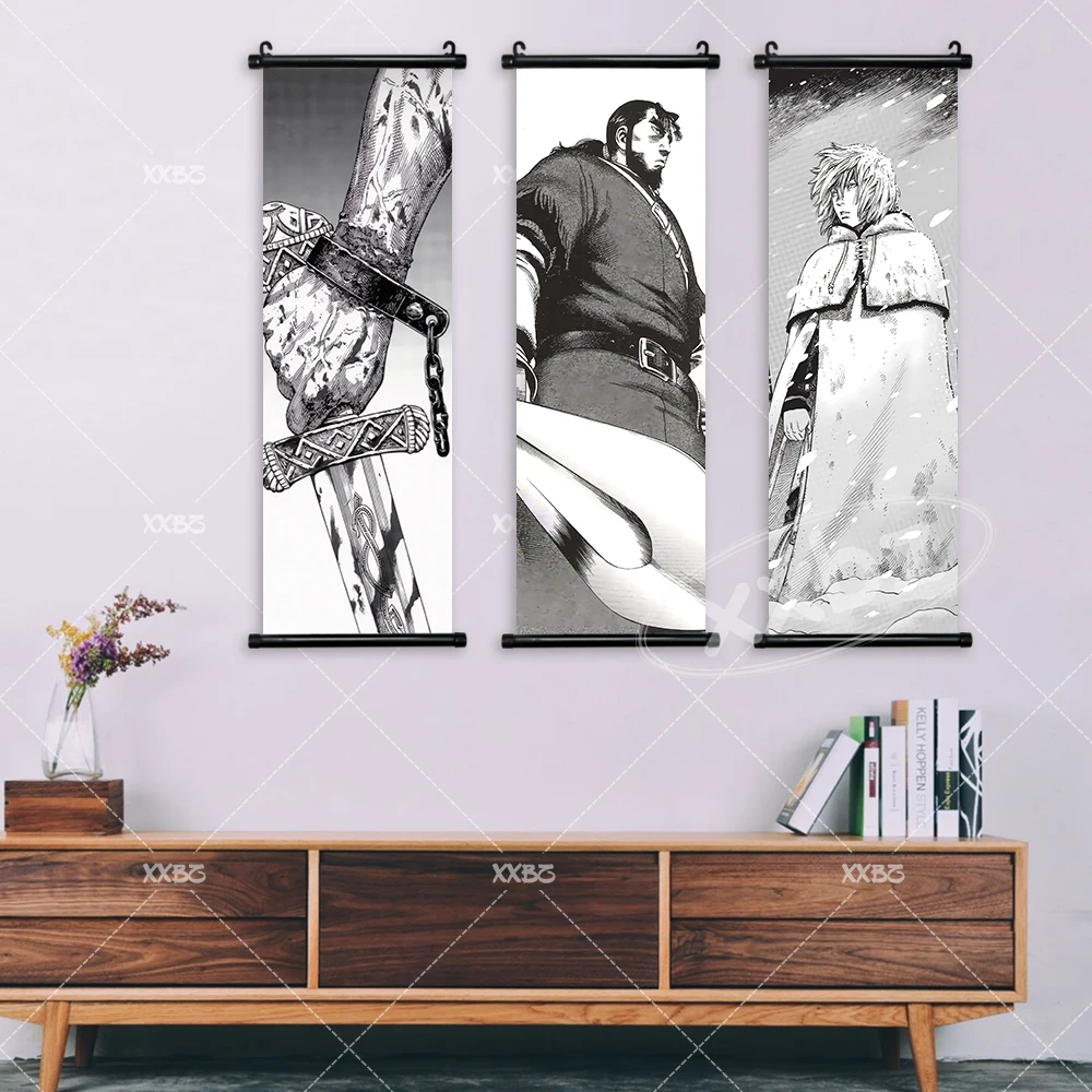 Vinland Saga Anime Home Decor Thorfinn Karlsefni Wandkunst Askeladd Gemälde Hängende Björn Scrolls Bild Thors Leinwand Poster – Detail 4