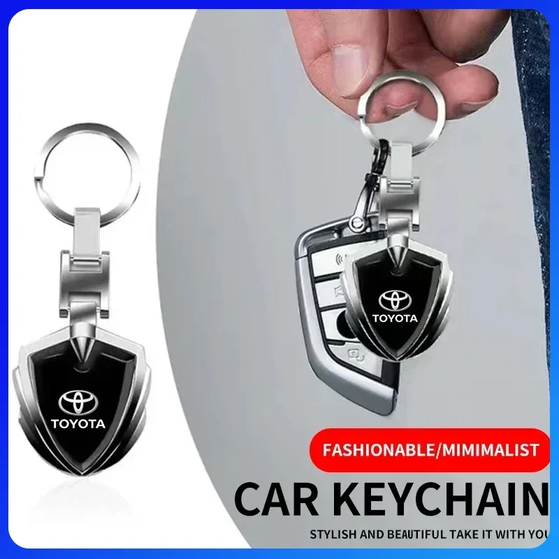 عالية الجودة ثلاثية الأبعاد سلسلة مفاتيح معدنية شعار السيارة حلقات المفاتيح اكسسوارات السيارات لتويوتا كورولا يارس TRD أوريس RAV4 لاند كروزر كامري
