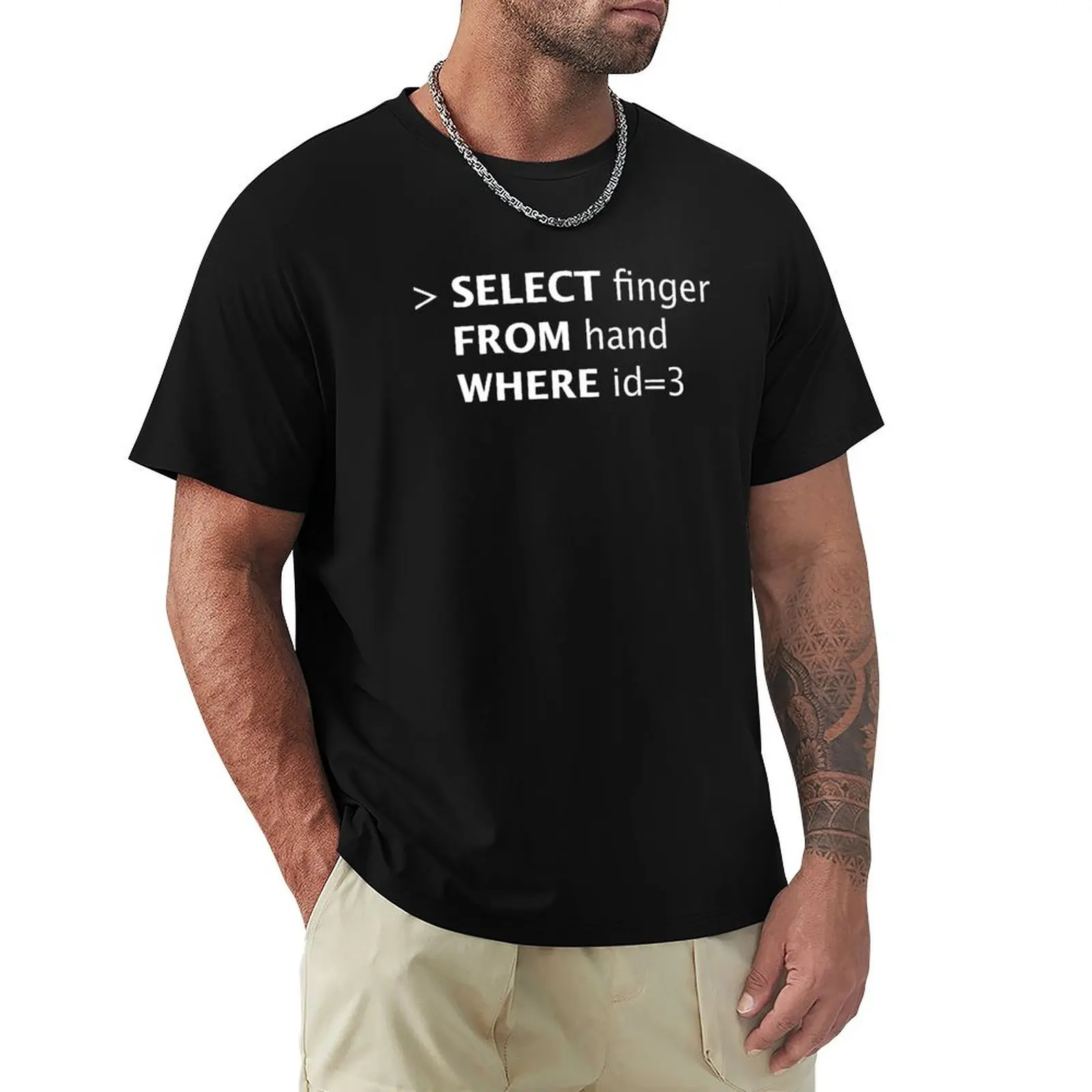 Select finger from hand where id = 3 T-Shirt Utility Work Short Sleeve Top