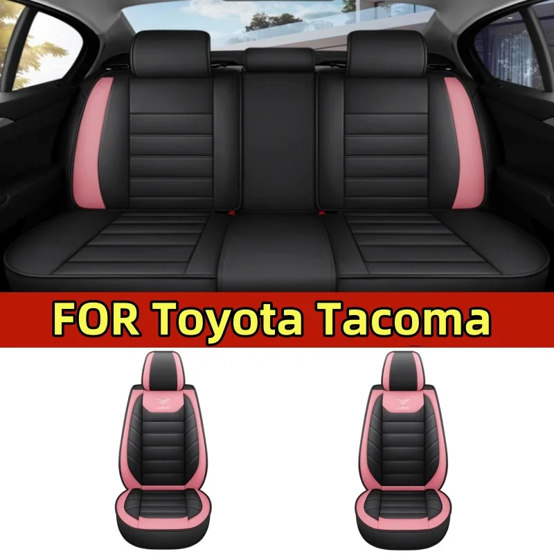 غطاء مقعد سيارة تويوتا تاكوما مقاوم للماء ومقاوم للاهتراء من جلد البولي يوريثان مريح بخصر ثابت غطاء كامل 5 مقاعد