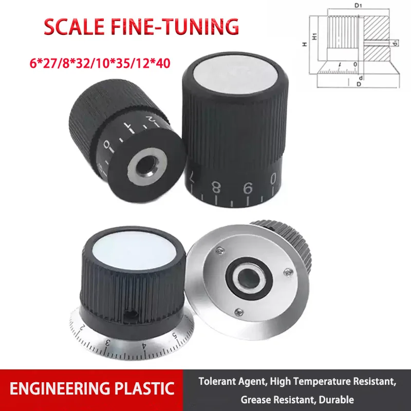 

1pcs Fine Tuning Scale, Solid Hollow Number Knob, Printed With Holes, Adjustable Handwheel Switch, Hand Twist Rotation