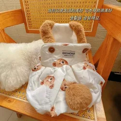 Pet Plush Warm Bear Pumpkin Skirt Small Puppy Cat Cat Pet Teddy Bear Autumn and Winter Coat Dog Clothes for Small Dogs