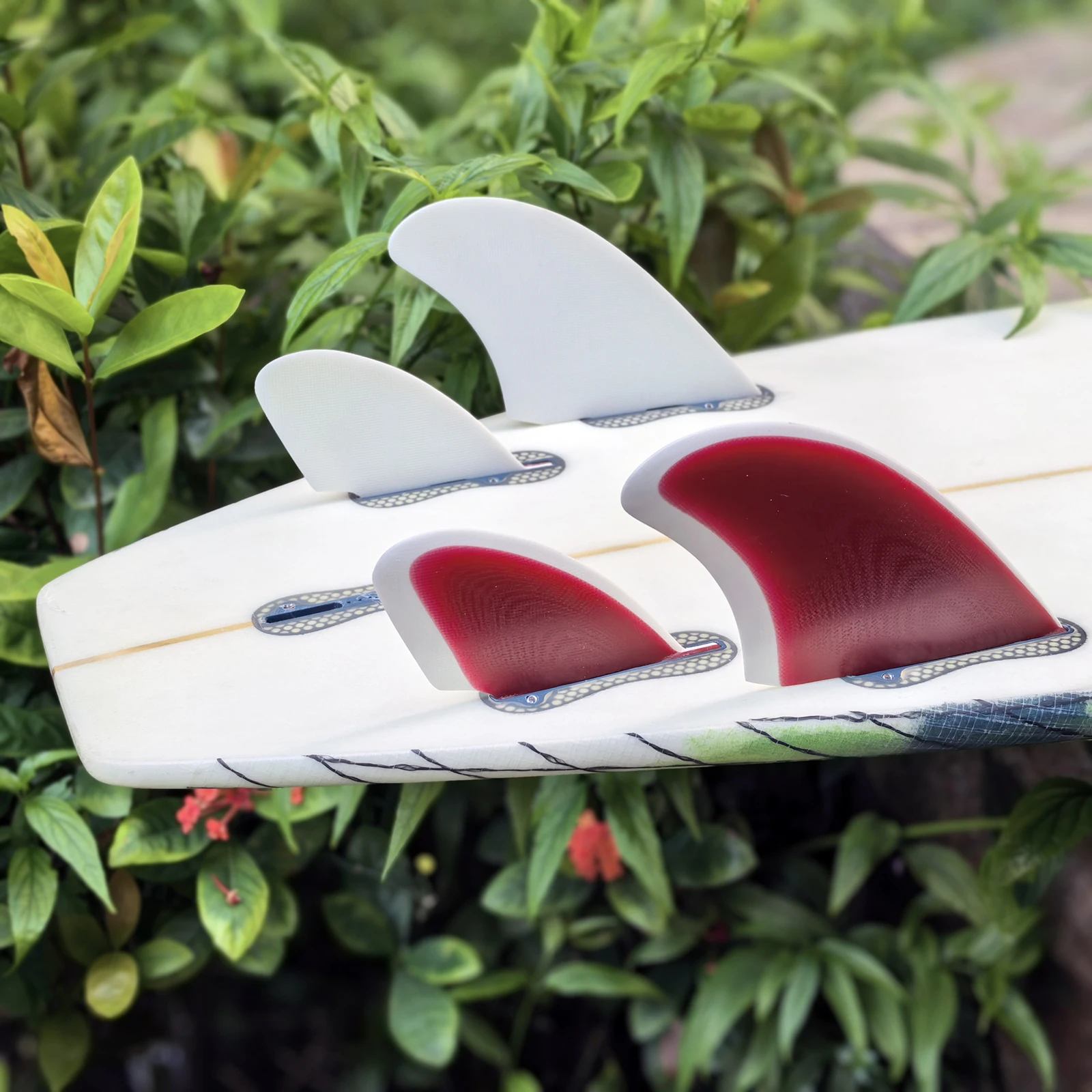 UPSURF Surfboard Fins Quad Fins Set FCS Base Fiberglass Honeycomb Fins 4pcs Surf Board Fin for Shortboard Surfing Accessories