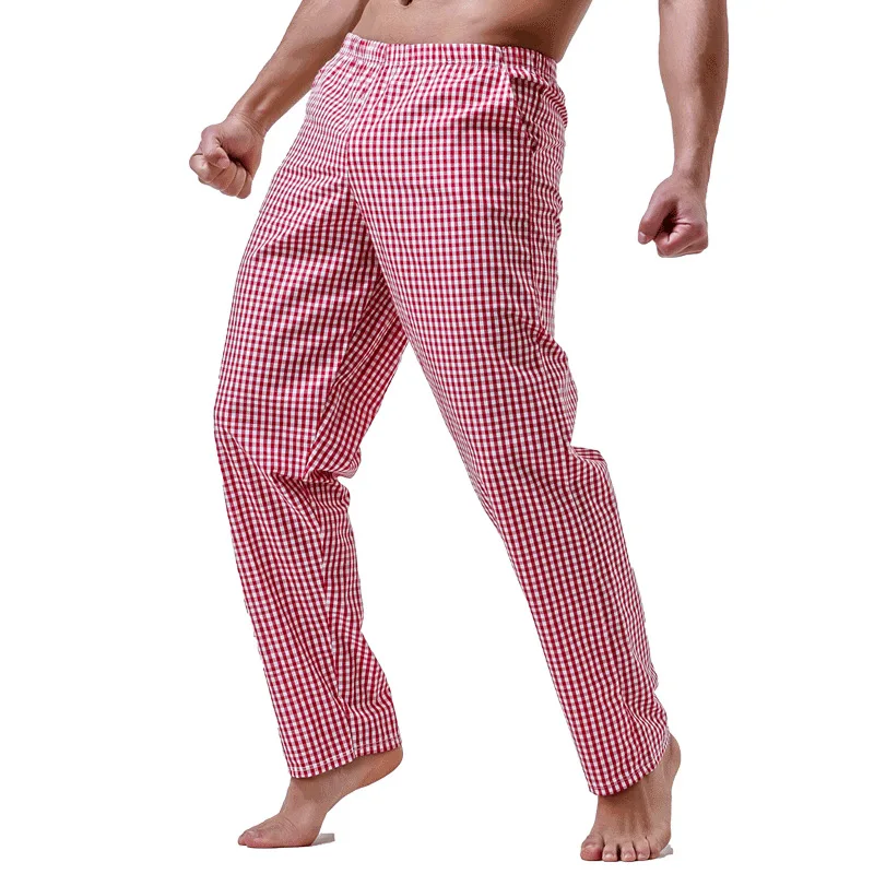 Cotton men's casual home pajamas cotton loose sports home pants spring and summer striped air conditioning pants 056