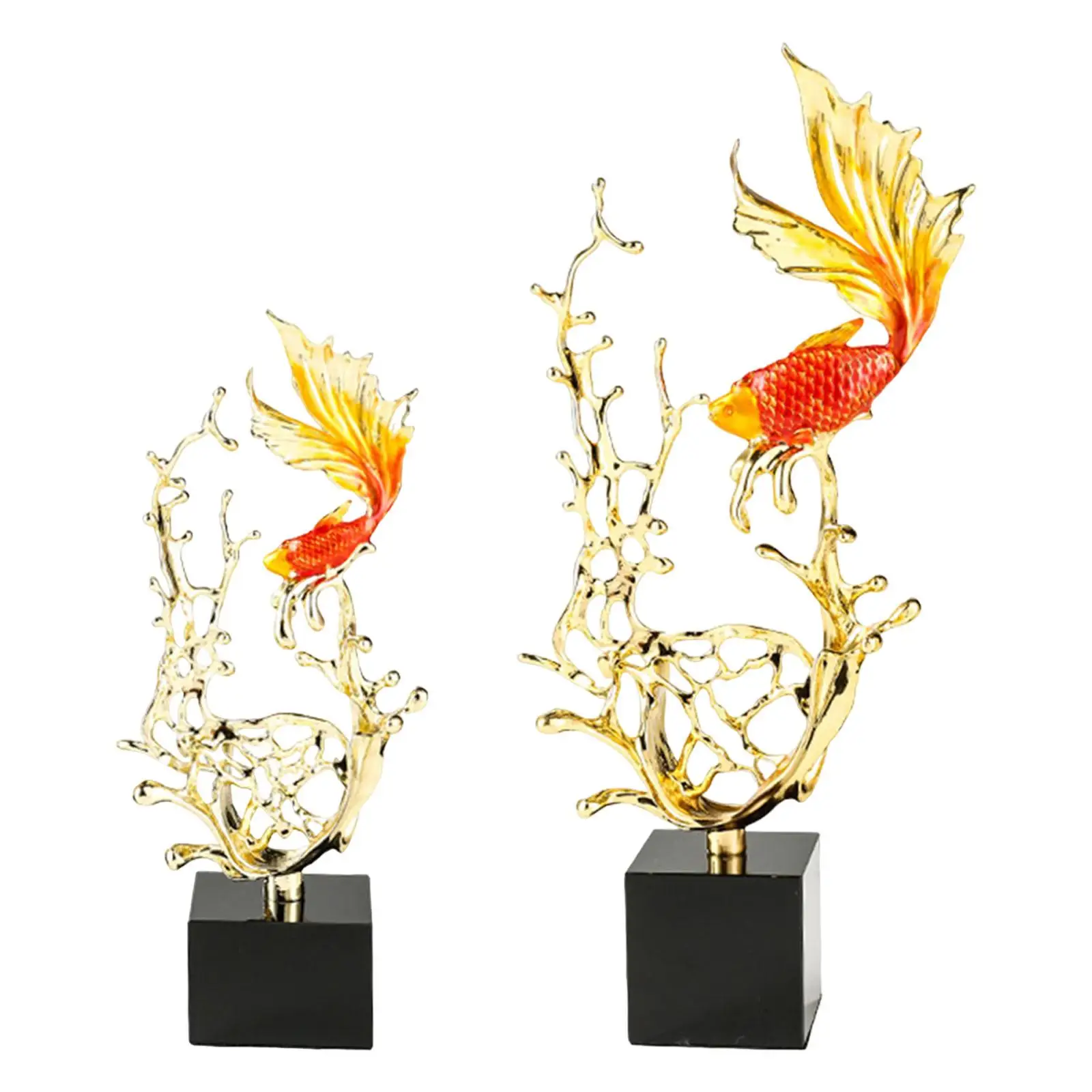 

Fish Statue Ornament Multipurpose Creative Art Collectable Office Gift Table Centerpiece Desktop Fish Sculpture Table Decoration