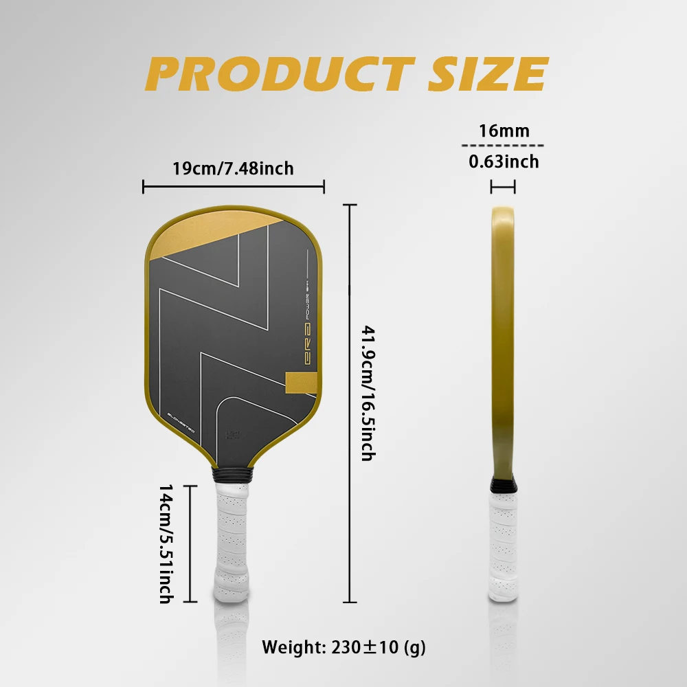 جديد GEN5 GOLD ERA إصدار مشغل الطاقة الديناميكي الانصهار الأساسية 16 مللي متر Epp رغوة الداخلية الأساسية T700 ألياف الكربون Pickleball مجداف