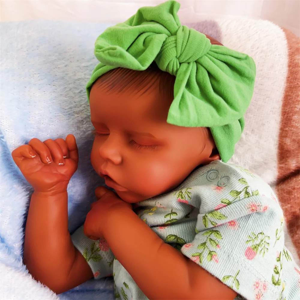 Bambola neonata realistica da 17 pollici, bambola rinata afroamericana realistica, perfetta per collezionisti e regali