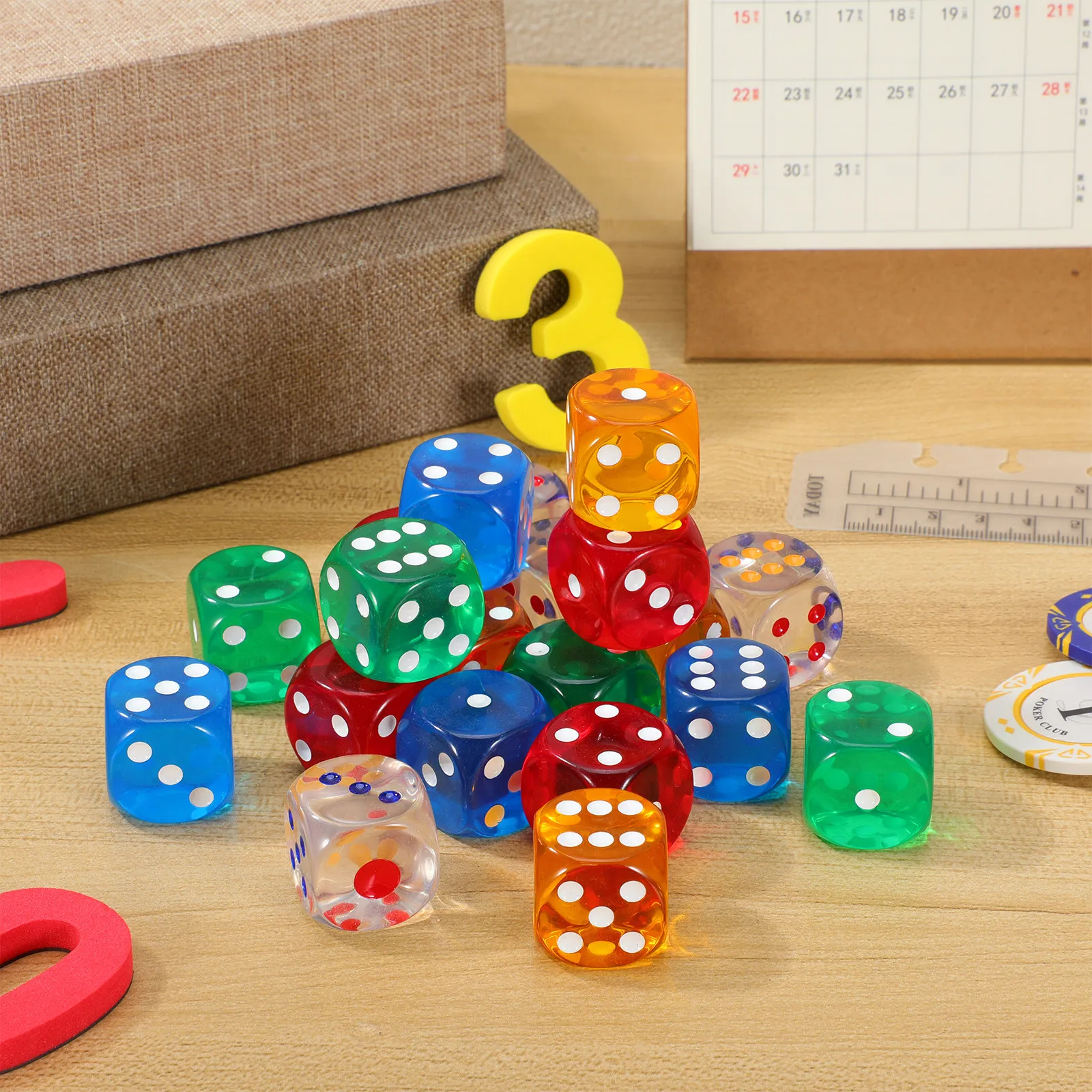 

20 Pcs Board Game Playing Accessories Colored Dices for Christmas Party