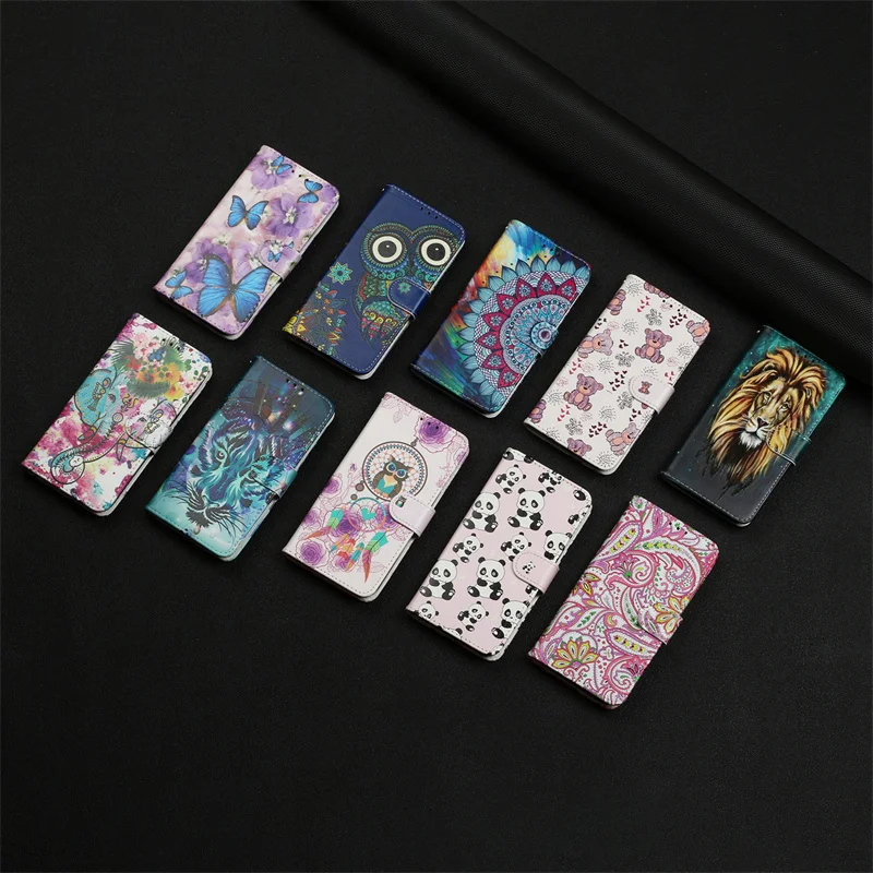 A50 Case for Capa Samsung Galaxy A50 Case Painted Owl Cover Samsung Galaxy A70 A30 A40 A 50 Leather Magnetic Stand Wallet Case