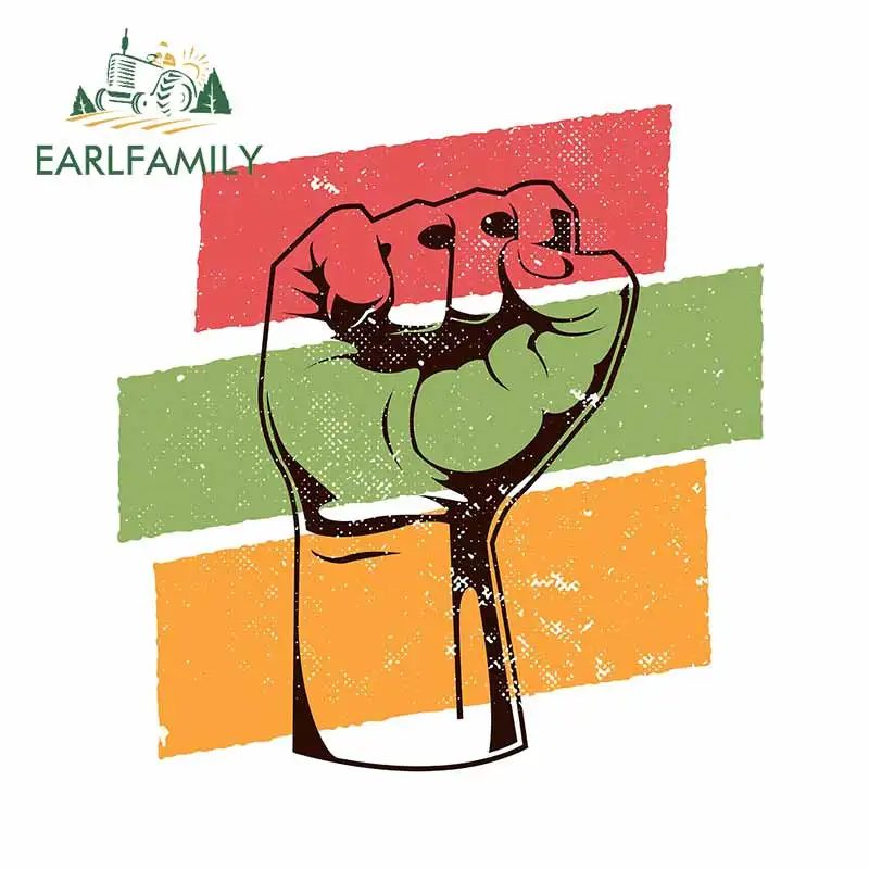 

EARLFAMILY 13см x 12.3см наклейка на автомобиль с изображением кулака Black Power, наклейка на лобовое стекло, наклейка на ноутбук, наклейка для маскировки царапин на лобовом стекле, автомобильные аксессуары