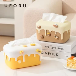 UFORU Cream cake tissue box living room high-grade light luxury art exquisite creative table storage paper box