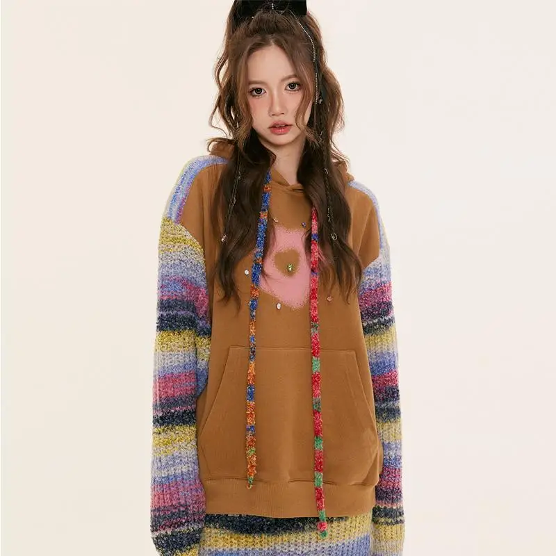 Sudaderas con capucha nuevas para mujer, ropa de calle bonita ajustada, ropa de goteo Baddie, Ups Office Ins Youth Popular Buzo