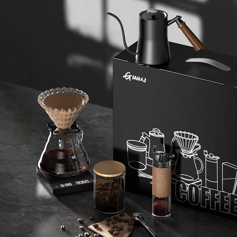 GIANXI Hand Coffee Pot Set Professional Portable Home Small Coffee Bean Grinder Hand Coffee Pot Filter Paper Coffee Maker