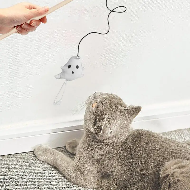 

Cat String Toys For Indoor Cats Lightweight Cat Teaser Wand Halloween Cat Wand Toy Creative Cat Toys Stick Interactive Cat Toy