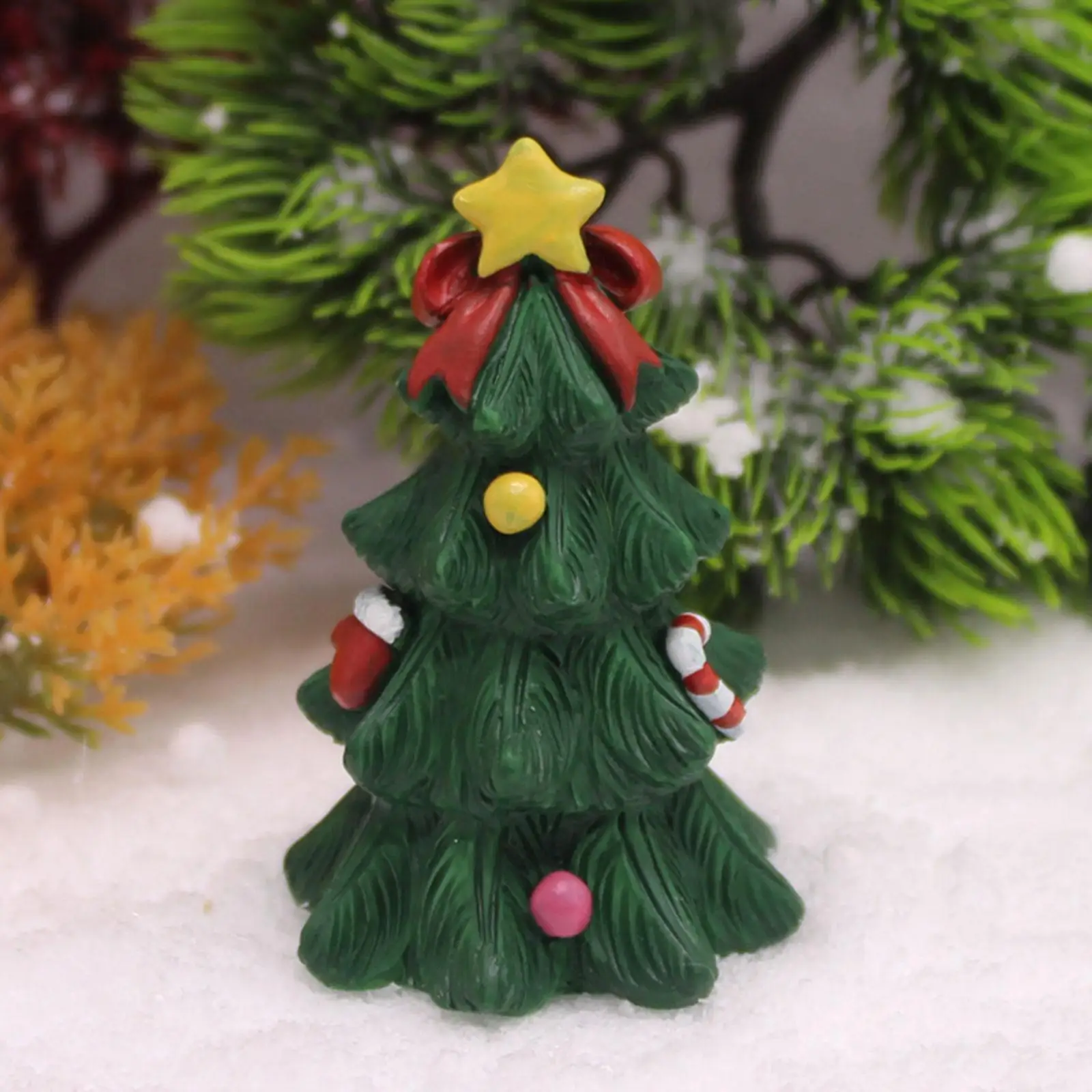 7Pcs Christmas Miniature Ornament Santa Claus Snowman Figurines Dollhouse Office Car Home Table Centerpiece Xmas Decorations