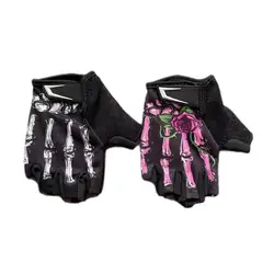 Summer anti slip half finger short wrist pink rose black ghost claw road riding motorcycle gloves bicycle off-road motorcycle gl