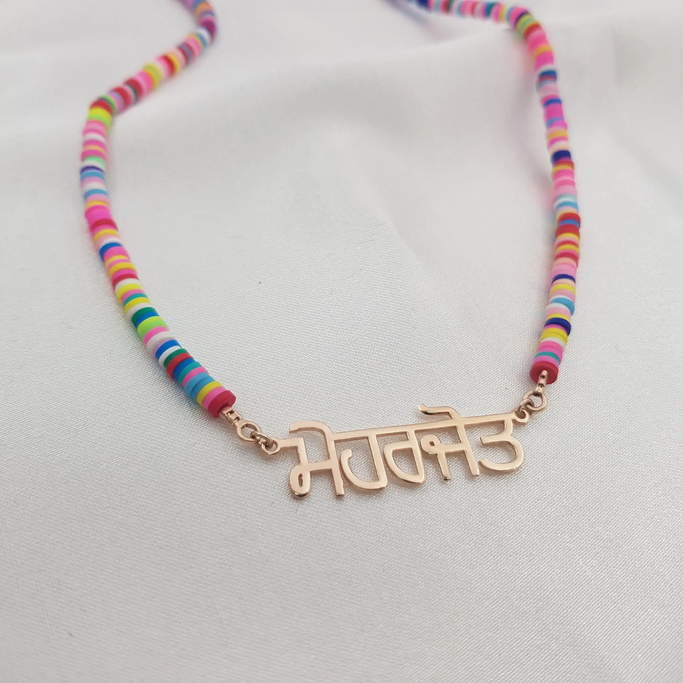 Colorful Soft Clay Chain Name Necklace Personalized Stainless Steel Children Name Jewelry Custom Kid Name Necklace Gift For Her