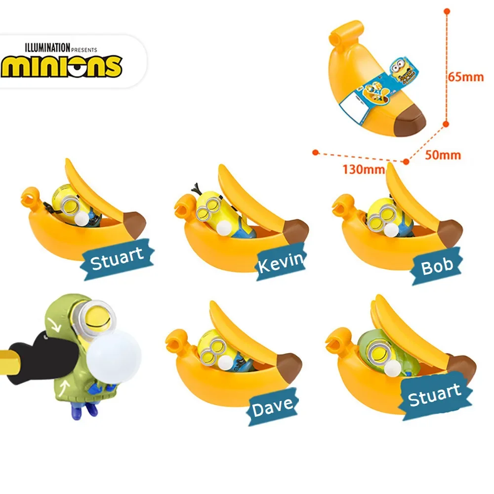 5Pcs Kawaii Minions Figures Minion Toys Kevin Bob Stuart Decompression Stress Relief Slow Rebound Anime Doll Children Gift Boy