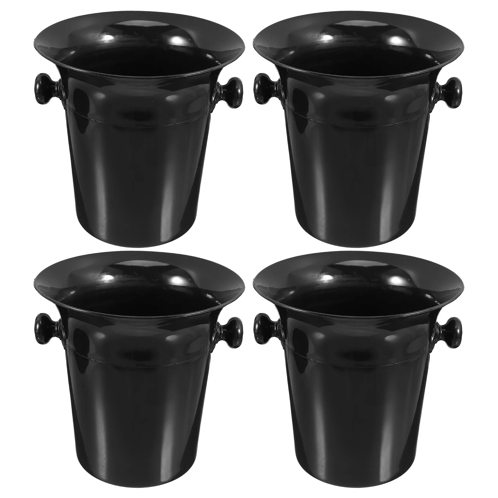 

4Pcs Premium Material Wine Dump Buckets Smooth High Grade Wine Tasting Accessories Black
