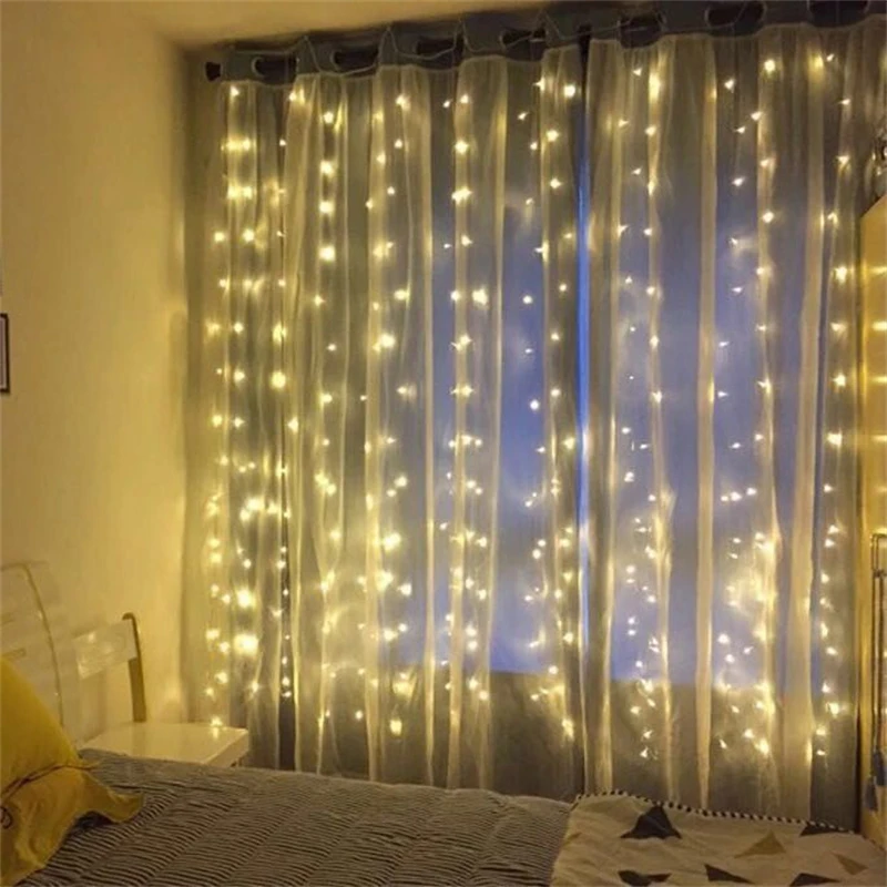 1pc LED Curtain Lights with Remote Control USB, Suitable for Home Room,Wedding,Party,Window,Wall,Halloween Christmas Decoration