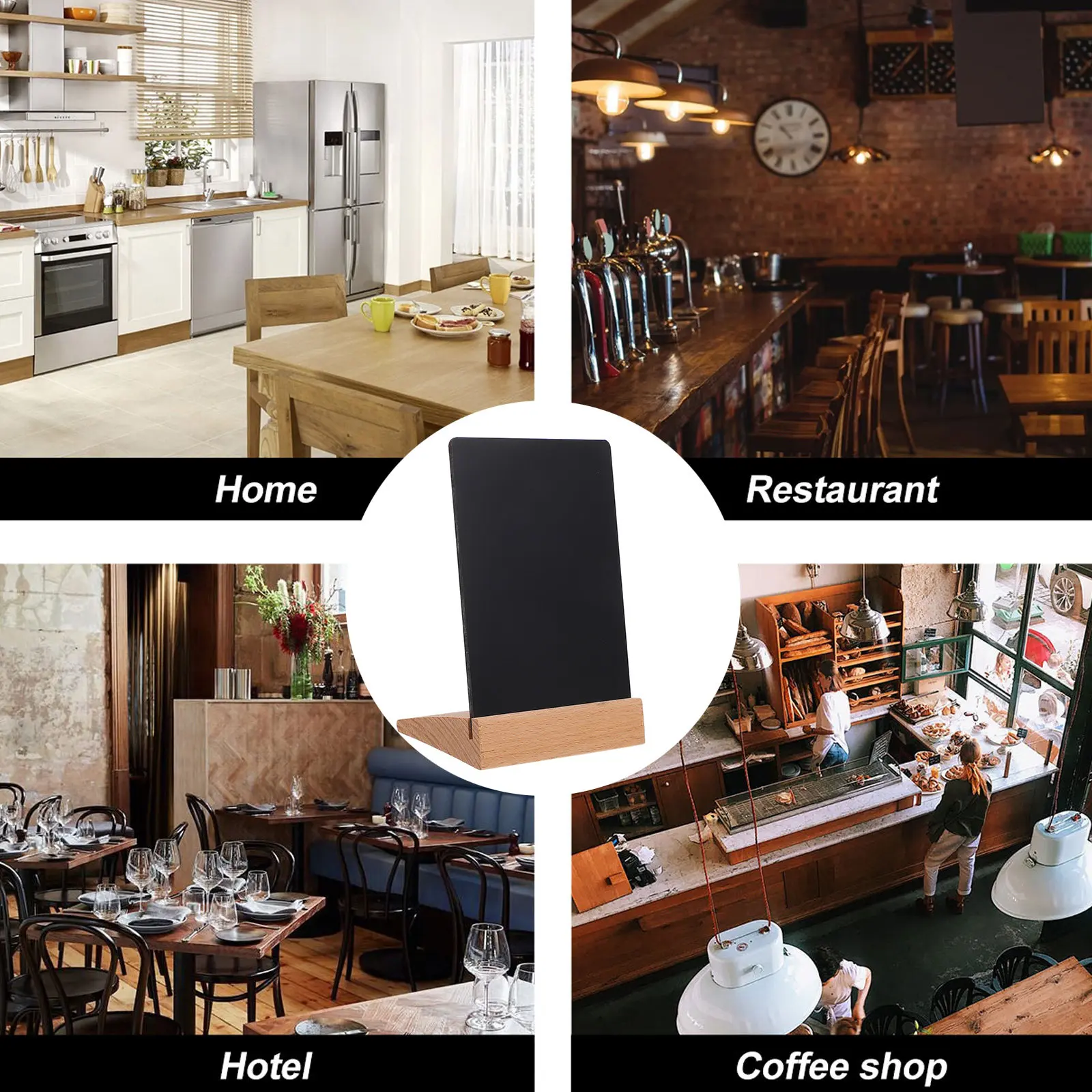 1Set Hand-Drawn Small Chalkboard Standing Decorative Blackboard Multi-Functional Desktop Message Board Sign for Home Restaurant