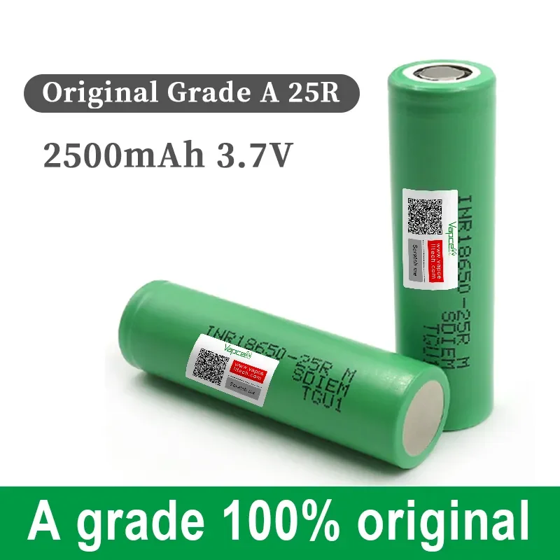 1-20pcs Made In Korea 25R INR 18650 2500mah 20A 3.6V Lithium Ion Battery Rechargeable Cylindrical 18650 Cell For Battery Pack