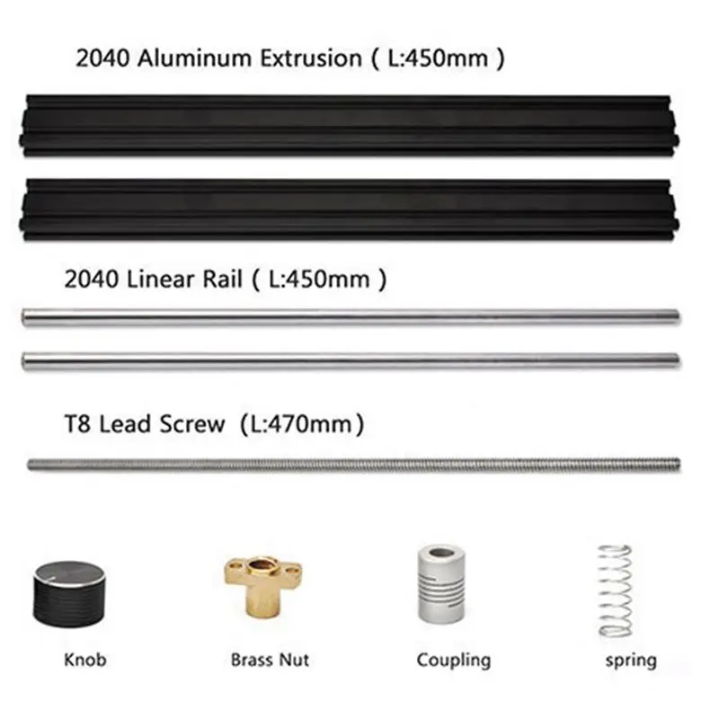 DT15 4x CNC 3018 Pro Upgrade Kit, Extension Kit for 3018 to 3040, Y-axis 450mm X-axis T8 Lead Screw for 3018 Pro Engraving view 6