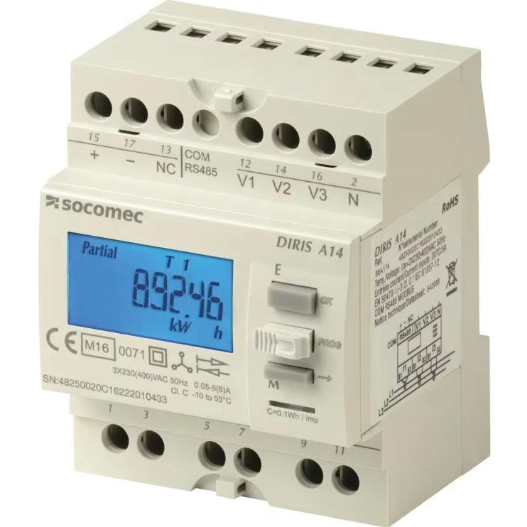 

Brand New Original 1 Year Warranty France Socomec 48250020 MULTIFUNCTION METER DRIS A14 RS485+MID