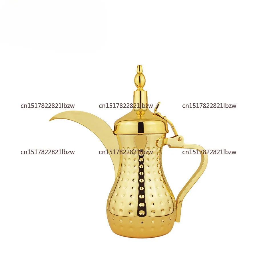 Stainless steel polka dot tea kettle, gold silver eagle beak Middle Eastern coffee pot