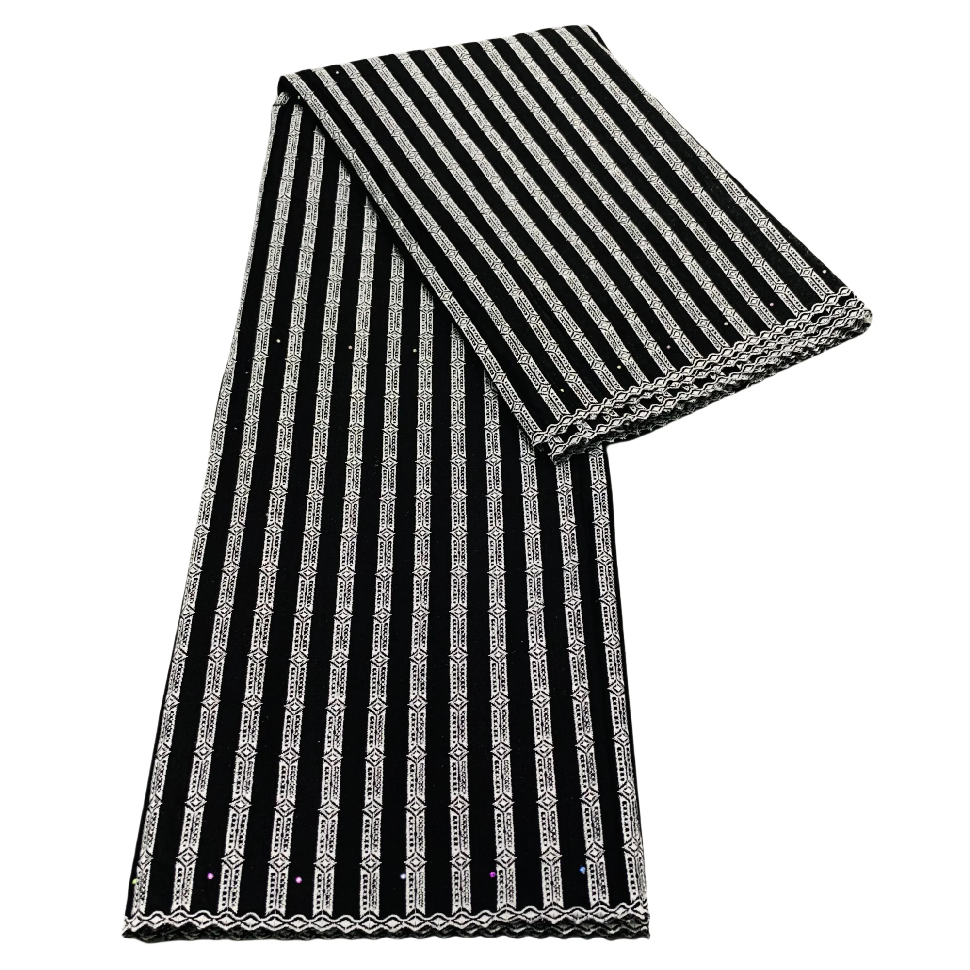 African Polish Lace Fabric 2024 High Quality  Swiss Voile Lace French 100% Cotton Lace Nigeria For DIY Men Dress