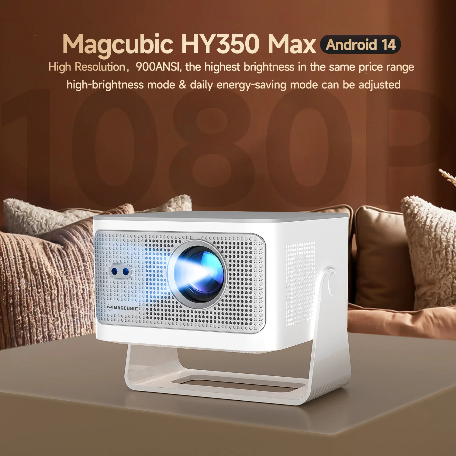 Magcubic 900ANSI Autofokus 8K Native 1080P Android14 Projektor Mit Wifi6 BT5.4 HY350Max Film Outdoor Multi-Winkel-Projektion – Detail 2