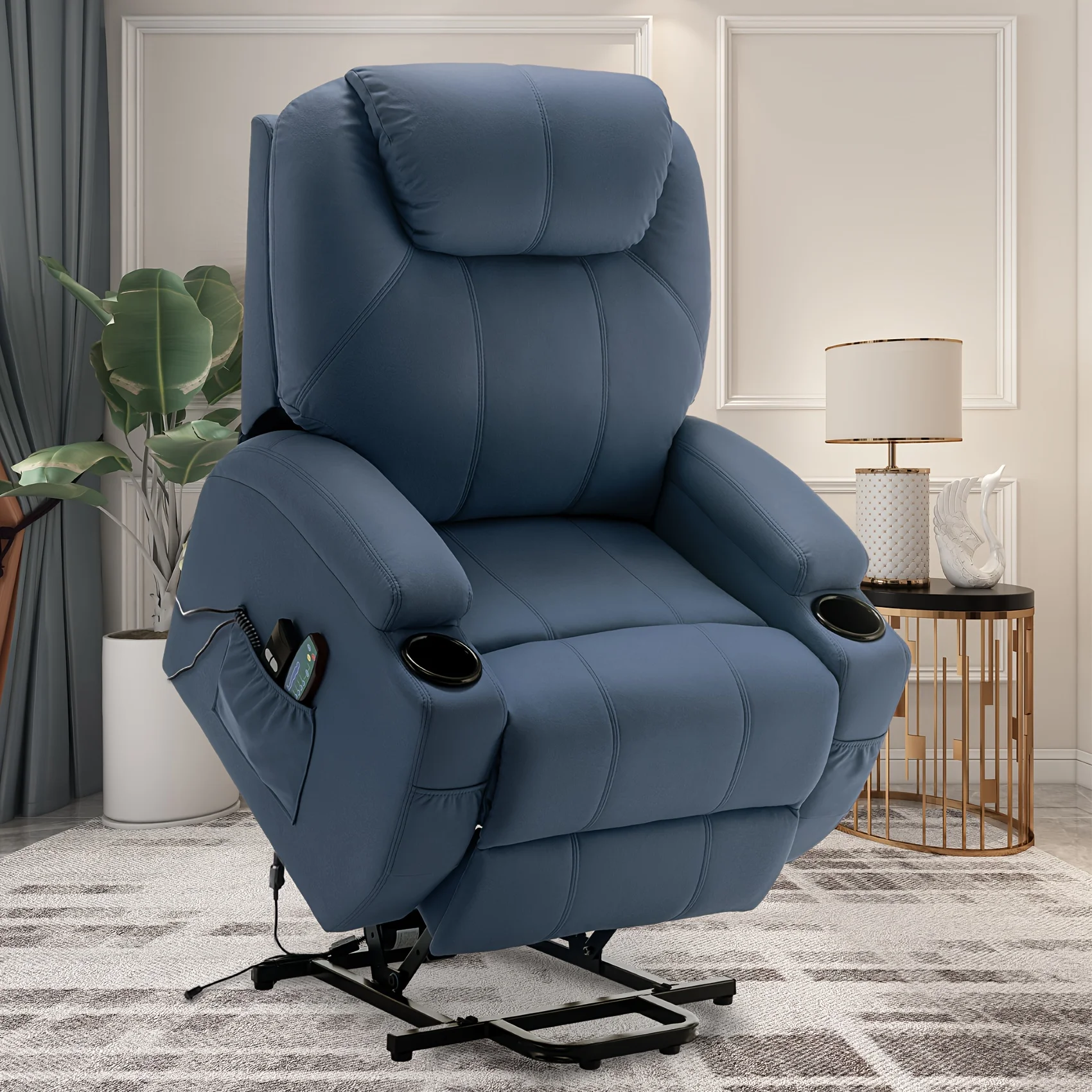 

With Massage And Heating Function, Imitation Leather Electric Recliner, Electric Lifting Recliner, Suitable for The Elderly And