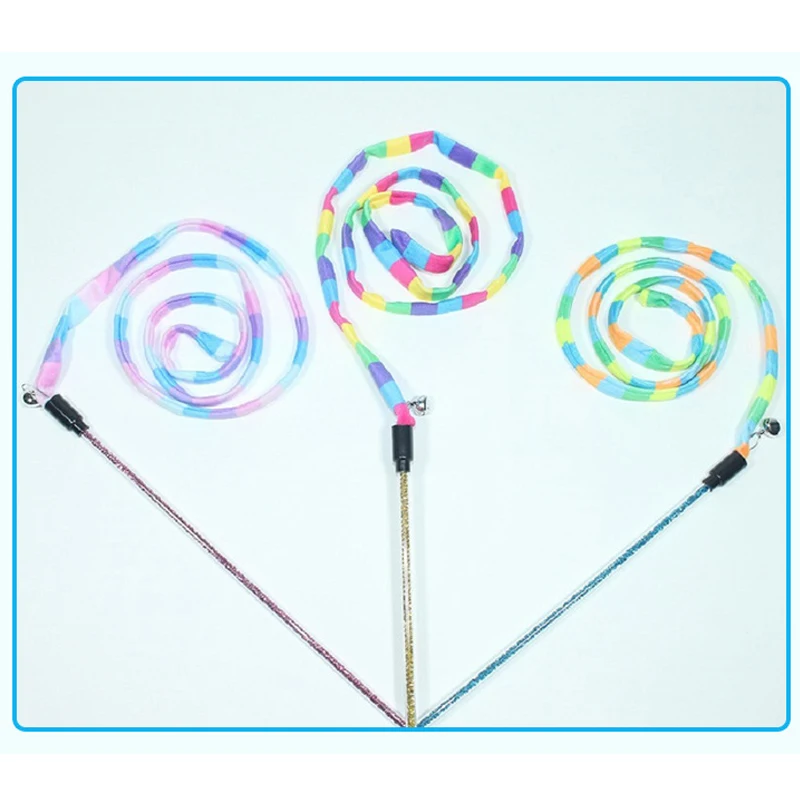 Colorful Plush String Cat Wand Toys Interactive Cat Toys Cat Teaser Wand Stick Toy