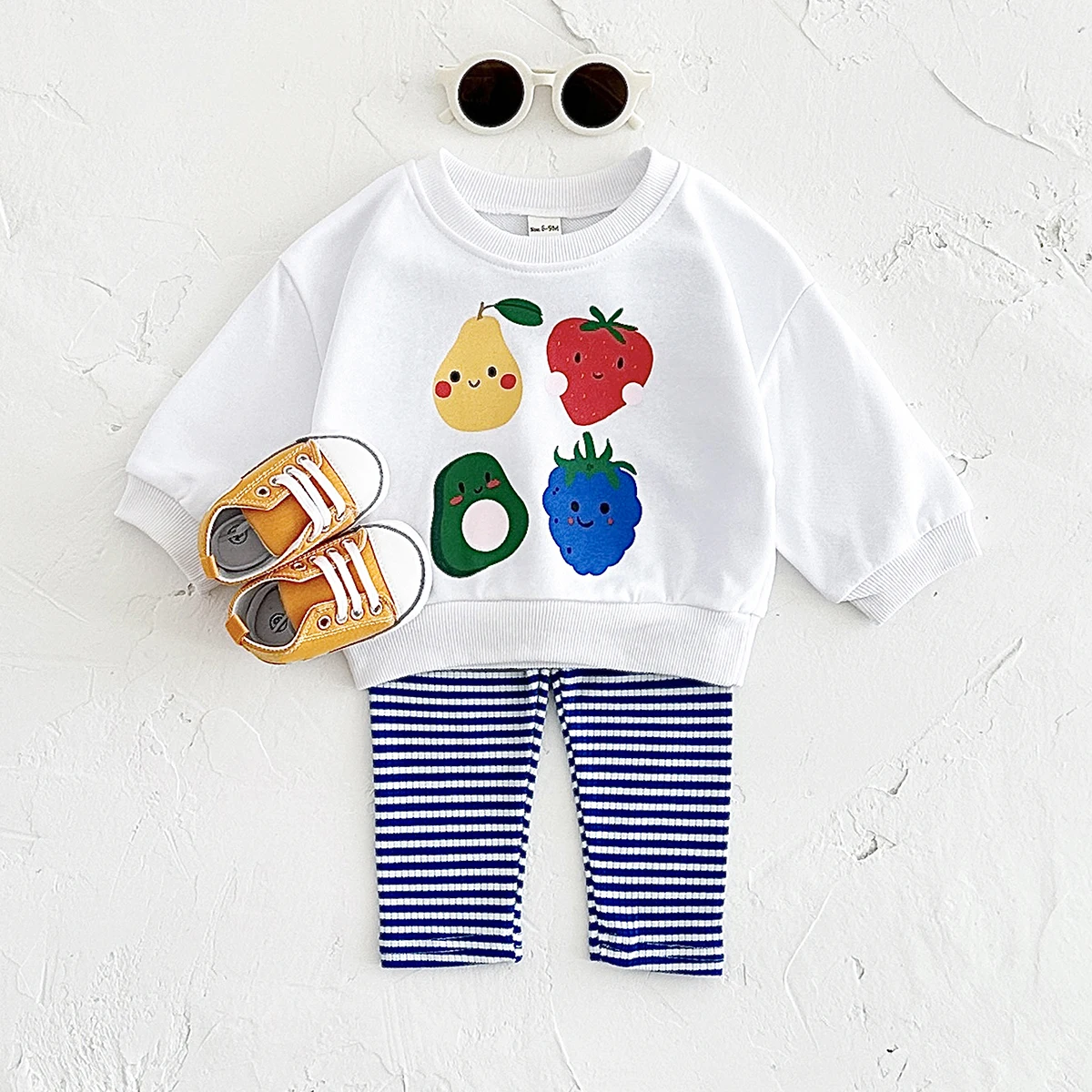 Newborn Baby Clothes Sets Spring Autumn 2Pcs Cute Children Clothing Pullover+Pants Fruit Print Long Sleeved Infant Boys Girls