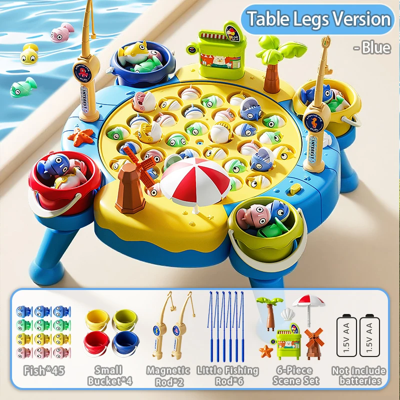 자석 낚시 게임 - 어린이를 위한 교육용 학습 장난감, 2/6개의 낚싯대와 25/35/45개의 물고기 포함, 소근육 발달