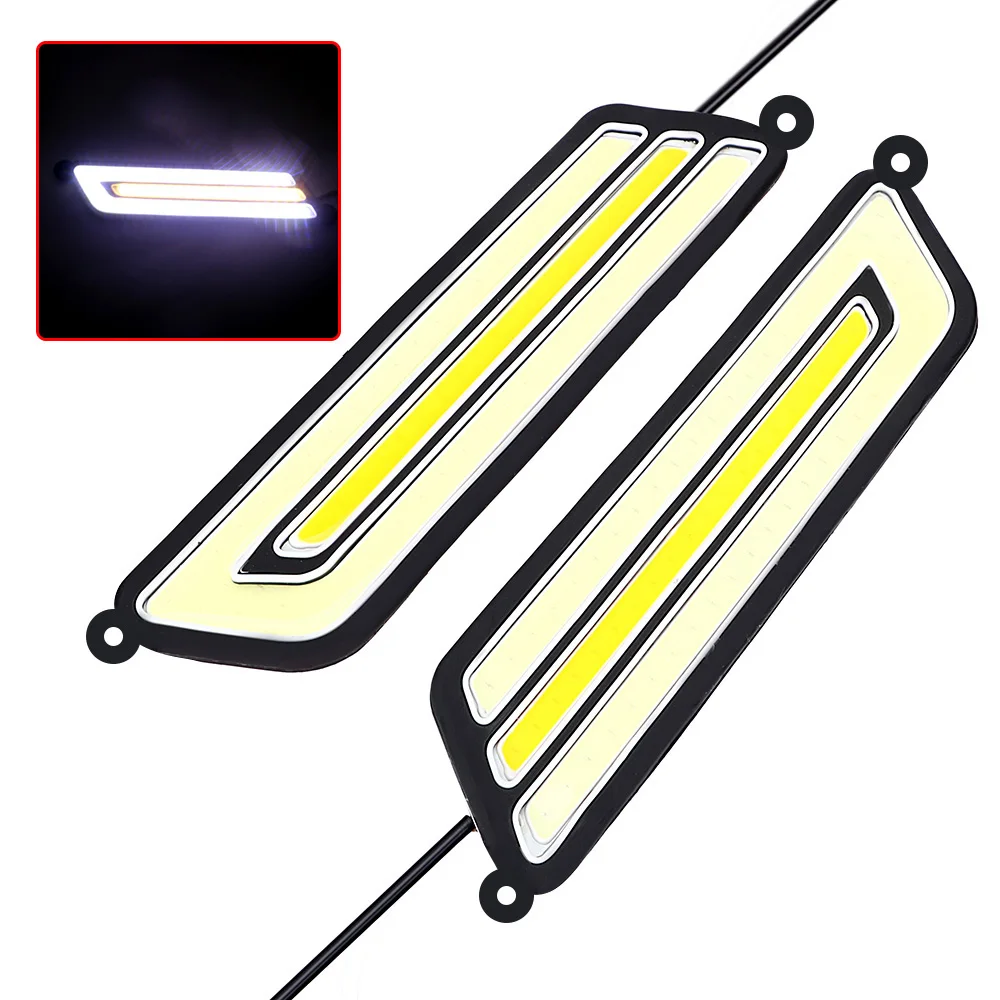 1 Pair Fog Lamp Daytime Running Light LED Car DRL Reversing Light Flexible Turn Signal Lamps COB Car-styling Waterproof
