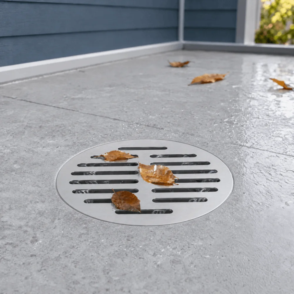 304 Stainless Steel Floor Drain Cover Adjustable Clamp Round Shape Drain Strainer Anti Clog Snap-in Design Grate Cover Yard