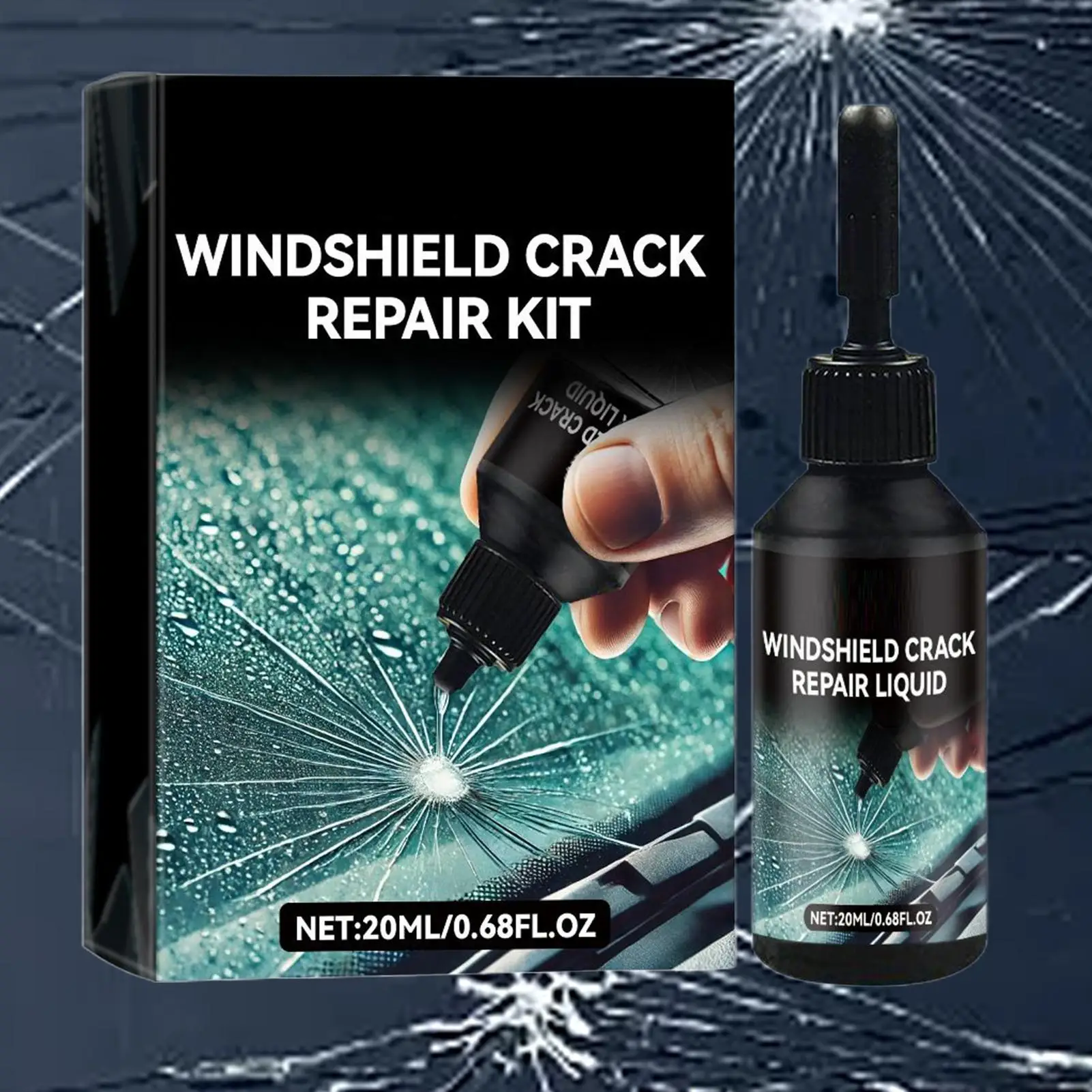 Windshield Repair Kit Glass Crack Fix Tool Kit to Stop Cracks from Spreading Windshield Chip Solution Professional