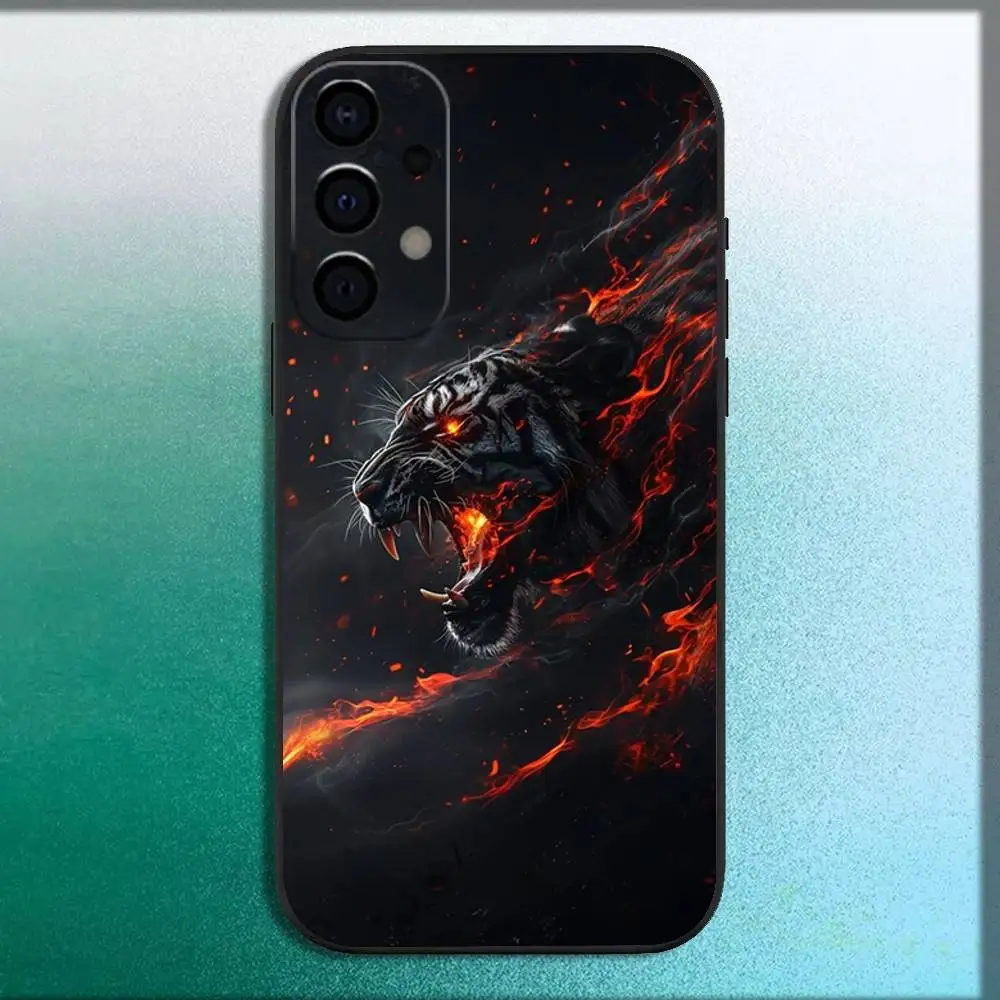 Animal Panthera tigris Phone Case For Samsung Galaxy A73,72,71,A52,51,40,41,A22,A32,31,A13,12,Note20 Soft Black Shell #4