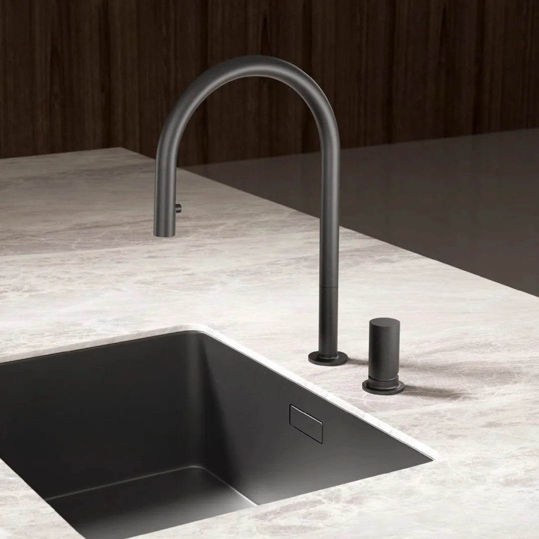 Grey Pull Out Kitchen Faucet Brass Widespread Sink Faucet Mixer Tap 360 degree rotation torneira cozinha mixer taps Kitchen Tap