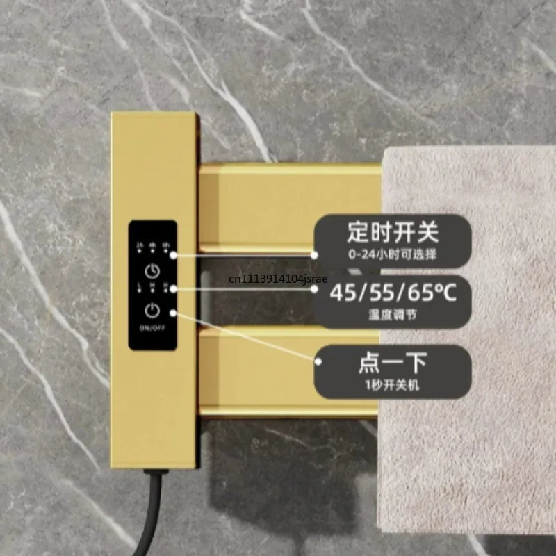 Smart Thermostatic Heated Towel Rack Space Aluminum No‑Drilling Foldable Bathroom Towel Warmer Drying Rack For Bathroom