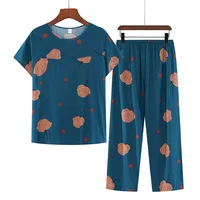 Cotton Pajamas Women's Thin Short Sleeve Set Plus Size Women's Loungewear Can Be Breathable and Antibacterial Sleepwear - Image 5